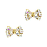 Princess Bow Swarovski Charm Gold AB Crystal