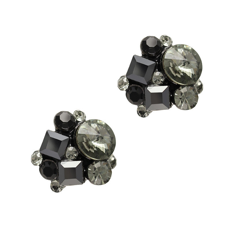 Victorian Cluster / Swarovski Charm / Silver / Jet Victorian Cluster Swarovski Charm Gunmetal Jet