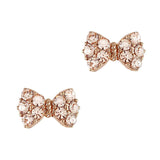 Princess Bow Swarovski Charm Rose Gold Silk Crystal 3D Nail Art