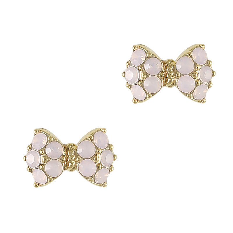 Princess Bow / Swarovski Charm / Gold / Rose Water Opal Princess Bow Swarovski Charm Gold Rose Water Opal 3D Nail Art