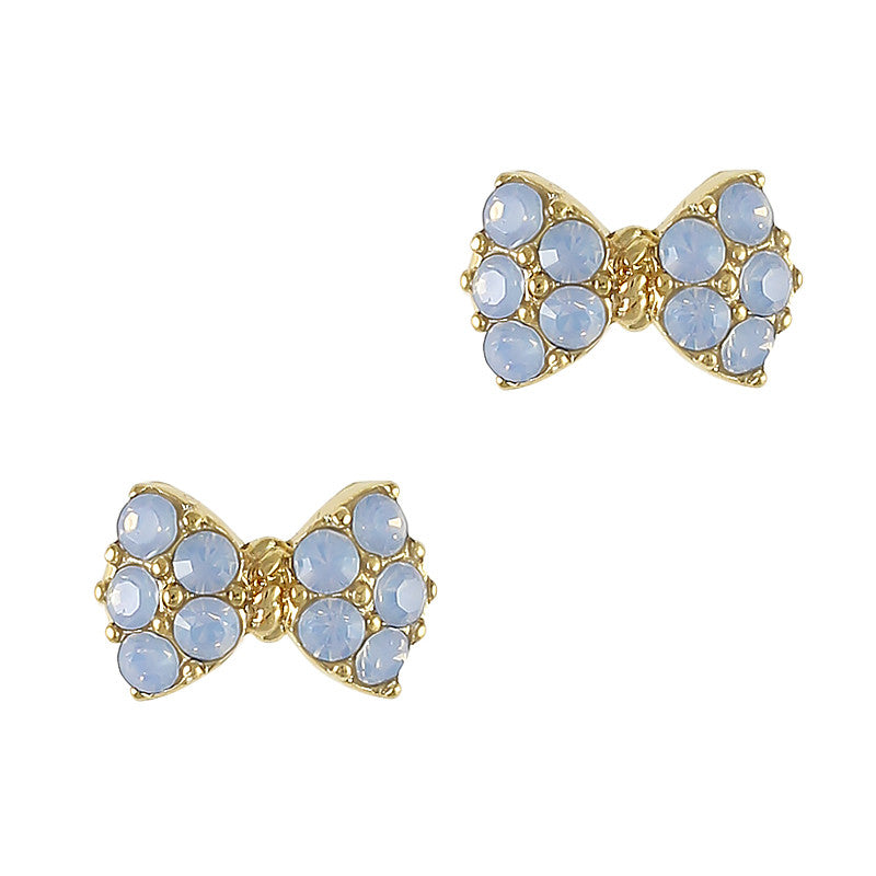 Princess Bow / Swarovski Charm / Gold / Air Blue Opal Princess Bow Swarovski Charm Gold Air Blue Opal 3D Nail Art
