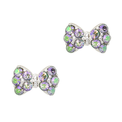 Princess Bow / Swarovski Charm / Silver / Paradise Shine Nail Art