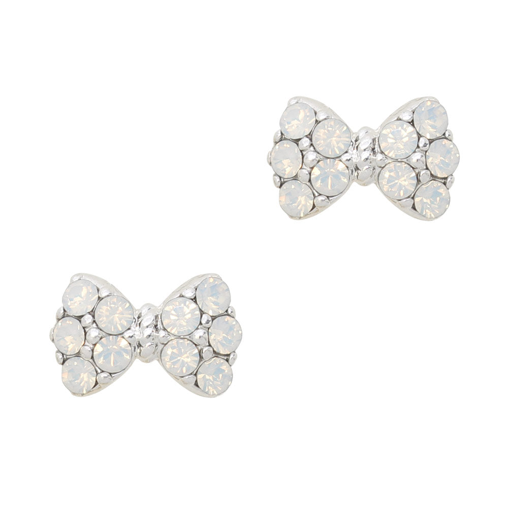 Princess Bow / Swarovski Charm / Silver / White Opal Princess Bow / Swarovski Charm / Silver / White Opal Nail Art