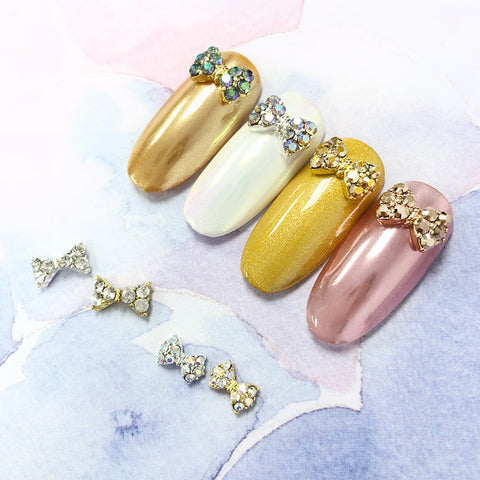 Princess Bow / Swarovski Charm / Silver / Light Colorado Topaz Shimmer