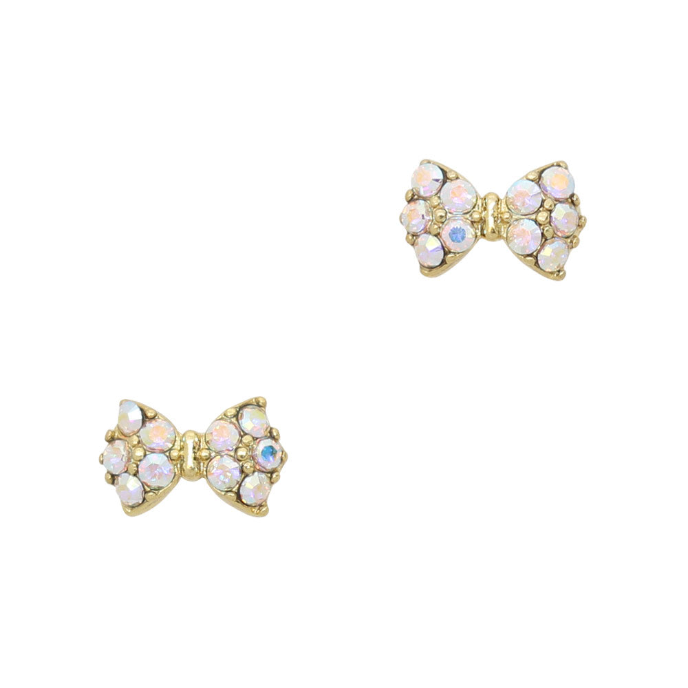 Petite Princess Bow / Swarovski Charm / Gold / AB Crystal Petite Princess Bow / Swarovski Charm / Gold / AB Crystal Nail Art