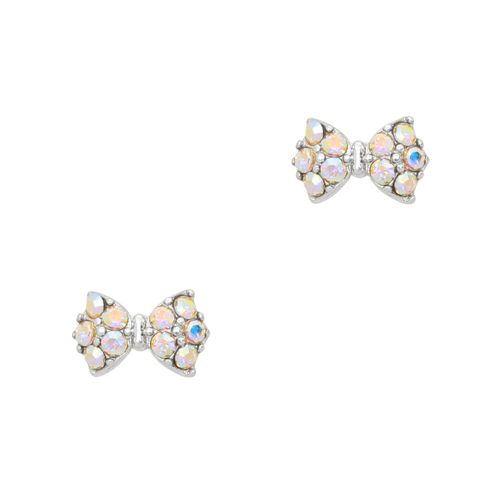 Petite Princess Bow / Swarovski Charm / Gold / AB Crystal Nail Art