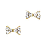 Simple Ribbon / Swarovski Charm / Gold / Clear Crystal