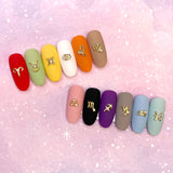 Horoscope Color Nails Leo / Zodiac Sign Zircon Charm / Gold Nail Jewel Gem Decor Design