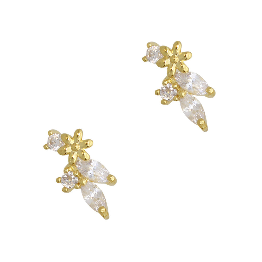 Spring Florals / Zircon Charm / Gold Daily Charme Nail Art Charms Spring Florals / Zircon Charm / Gold