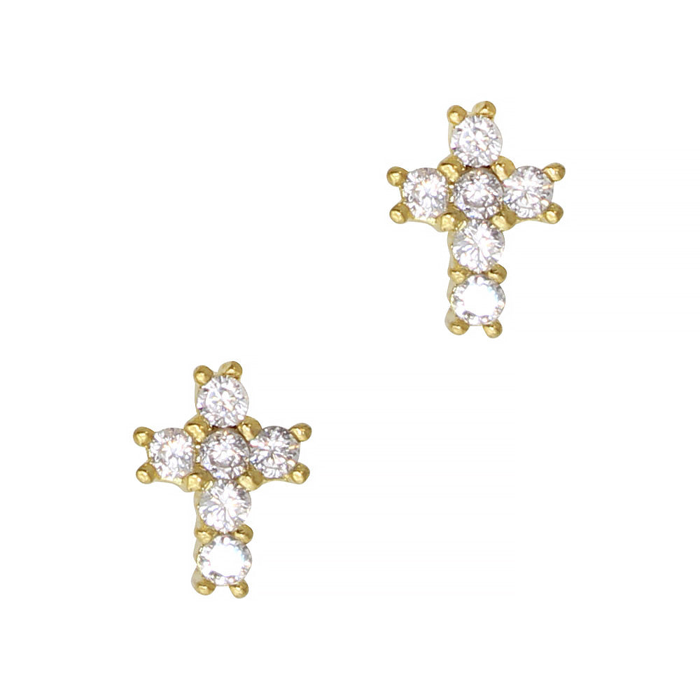 Mini Cross / Zircon Charm / Gold Daily Charme Nail Art Charms Mini Cross / Zircon Charm / Gold