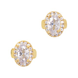 Daily Charme Nail Art Charms Fancy Oval Gem / Zircon Charm / Gold