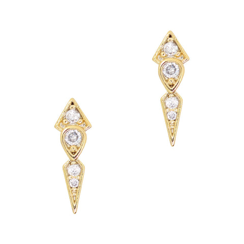 Daily Charme Nail Art Charms Tribal Chic Spike / Zircon Charm / Gold