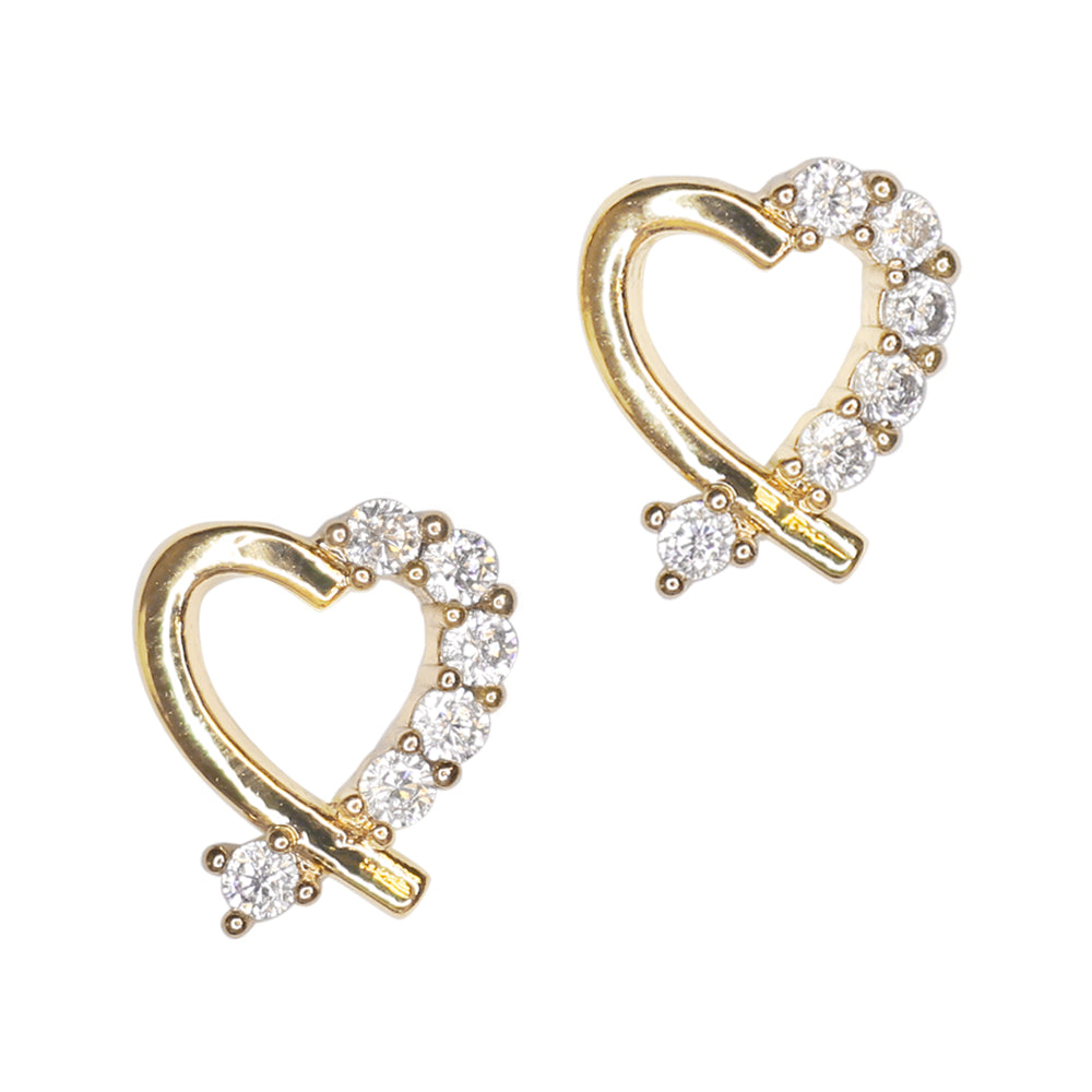 Heart Twist / Zircon Charm / Gold Heart Twist / Zircon Charm / Gold Nail Art Valentine