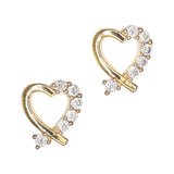 Heart Twist / Zircon Charm / Gold Nail Art Valentine's Day