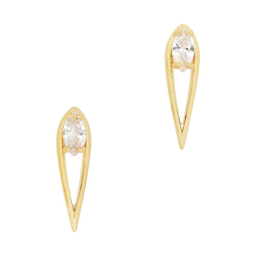 Lustrous Stiletto / Zircon Charm / Gold Daily Charme Lustrous Stiletto Zircon Gold Clear Charms Vintage Shape charm sleek luxurious design perfect stiletto set fierce elegant claws Reusable curved natural shape of  nails