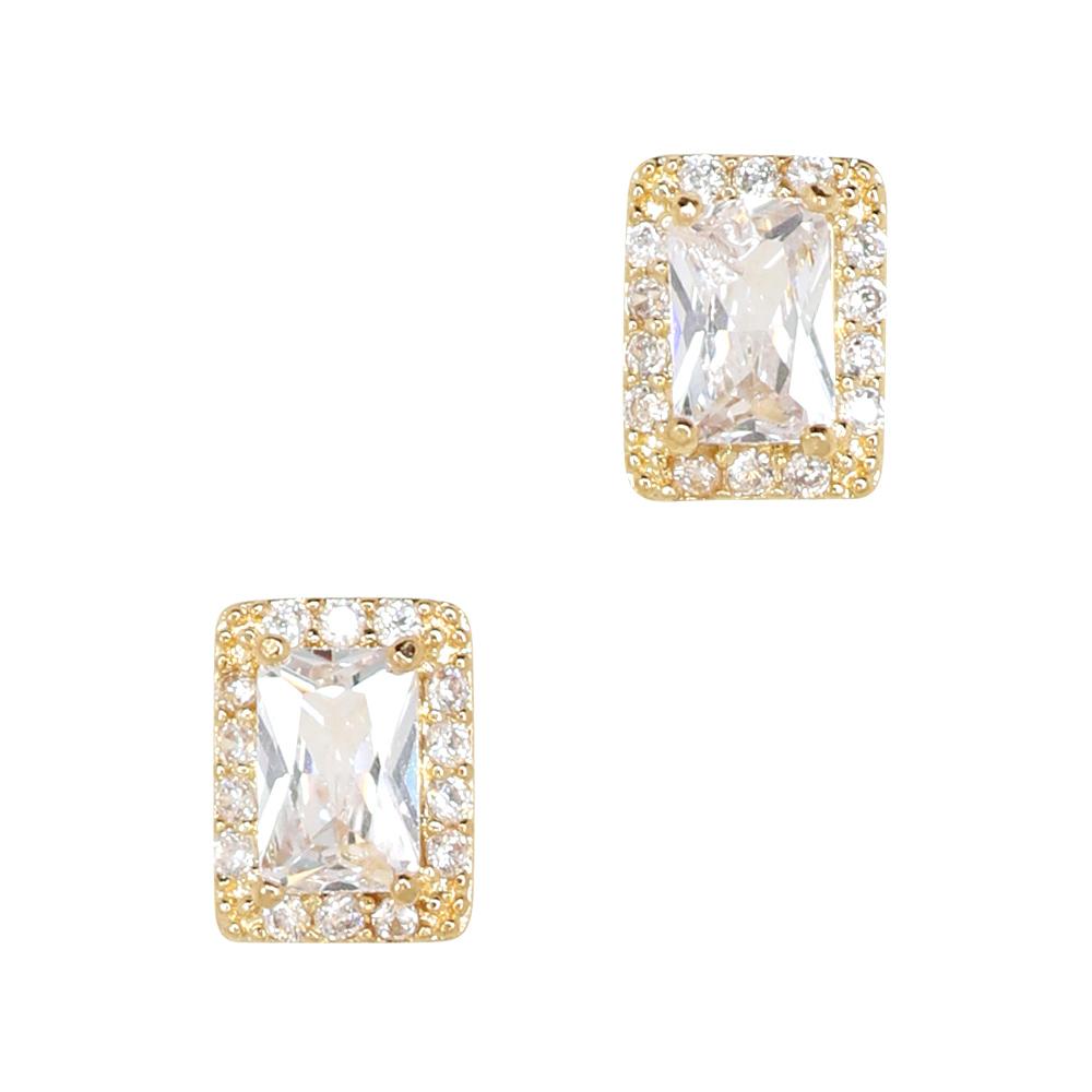 Gilded Rectangle / Zircon Charm / Gold Daily Charme Gilded Rectangle Zircon Gold Clear Charms Vintage gleaming lavish one large radiant rectangular zircon enveloped complementary crystals timeless design perfect all nail shapes reusable curved fit natural shape nails