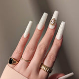 Daily Charme Crystalline Shield Zircon Gold Clear Charms Vintage Shape Reusable curved natural shape nails grand elegant large brilliant pear shaped zircon enveloped complementary crystals timeless design perfect all nail shapes knight shining armor sport