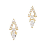 Daily Charme Linked Triangles Zircon Gold Clear Charms Vintage Shape Reusable curved natural shape nails charm edgy chic simple geometric design crystals edge