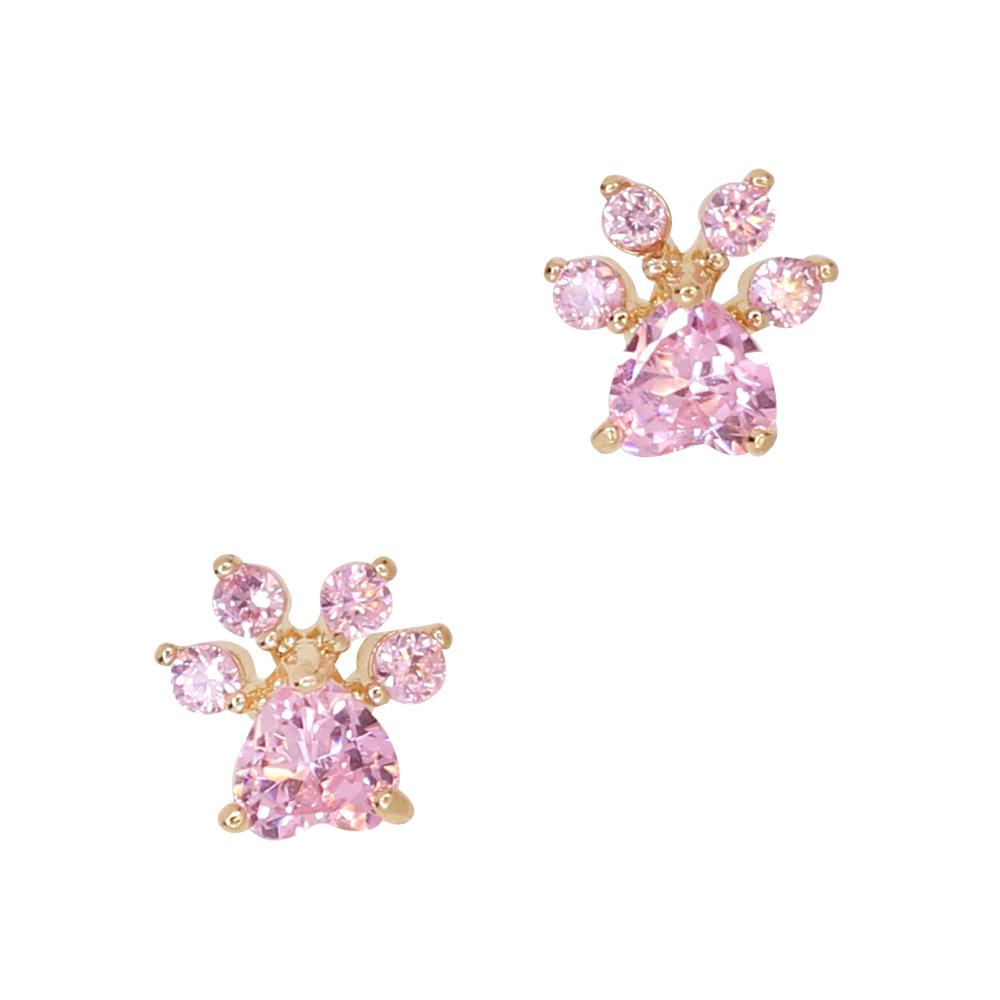 Pink Paw / Zircon Charm / Gold Daily Charme Pink Paw Zircon Gold Colored Charms Kawaii Creature Reusable curved natural shape nails simply adorable perfect obsessed fur baby dainty best pal finger tips cat cats kitty kitties meow