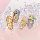 Deluxe Letter D / Zircon Charm / Gold CD Designer Nail Art Decor