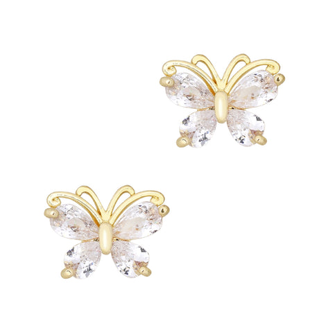 Social Butterfly / Zircon Charm / Gold Nail Spring Decor