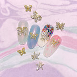 Pixie Wings / Zircon Charm / Gold Spring Butterfly Nail Art Jewelry