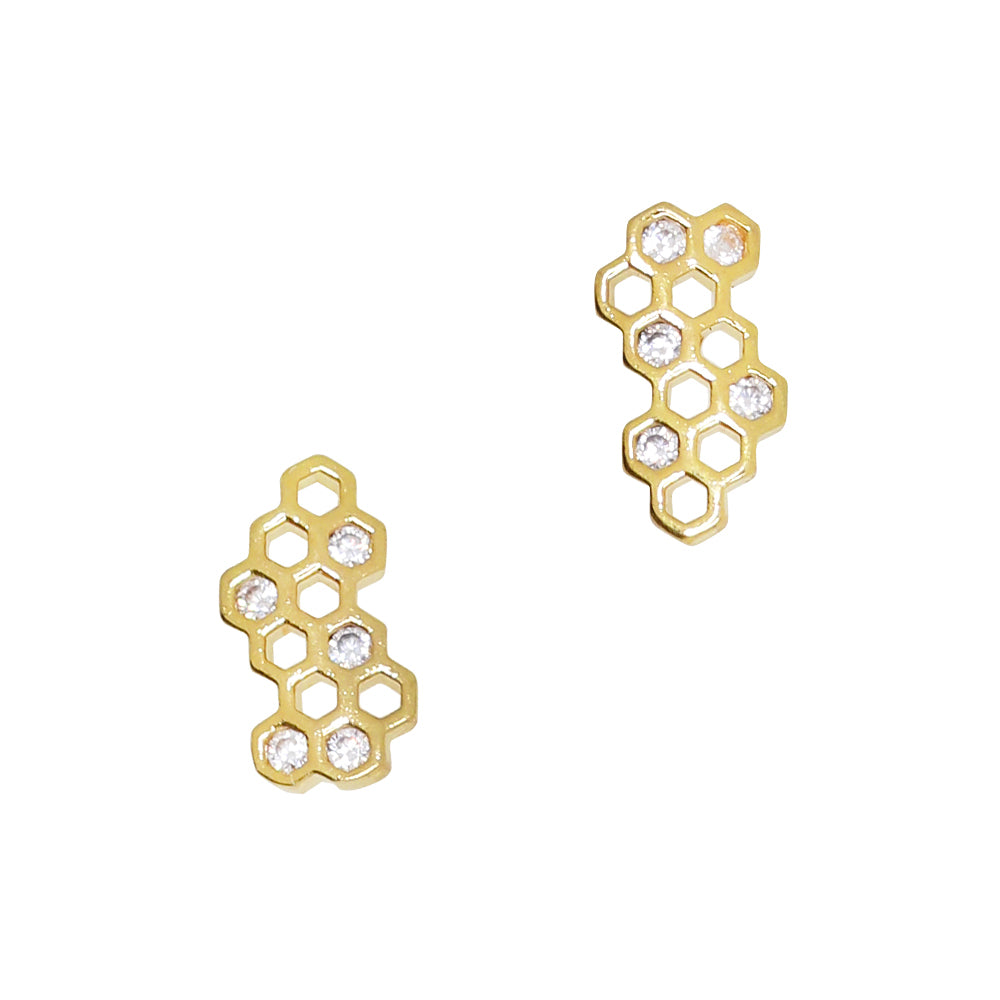 Daily Charme Nail Art Charms Honeycomb / Zircon Charm / Gold