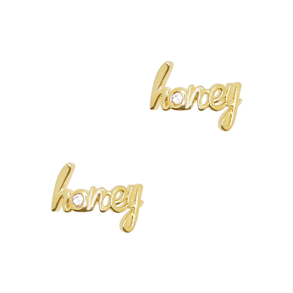 Bedazzled Honey / Zircon Charm / Gold Daily Charme Nail Art Charms Bedazzled Honey / Zircon Charm / Gold