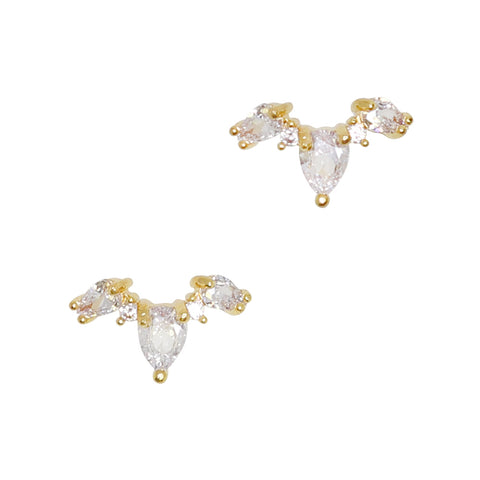 Daily Charme Nail Art Charms Pear Drop Garland / Zircon Charm / Gold