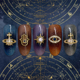 Hamsa / Zircon Charm / Gold Nail Jewelry Decor Quality