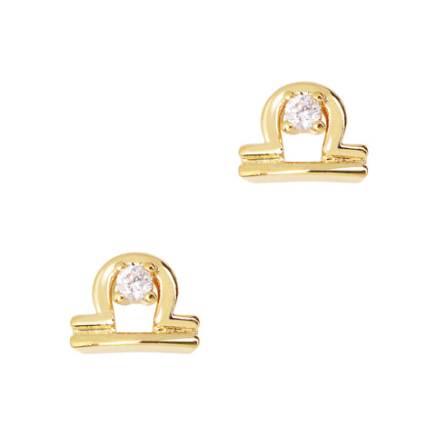 Libra / Zodiac Sign Zircon Charm / Gold