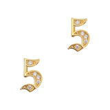 Number 5 / Zircon Charm / Gold