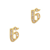 Number 6 / Zircon Charm / Gold