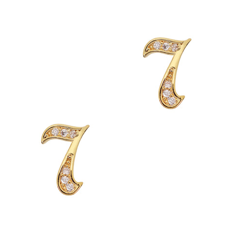 Number 7 / Zircon Charm / Gold