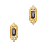 Daily Charme Nail Art Charms Onyx Crystal Rectangle / Zircon Charm / Gold