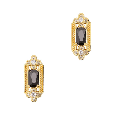 Daily Charme Nail Art Charms Onyx Crystal Rectangle / Zircon Charm / Gold