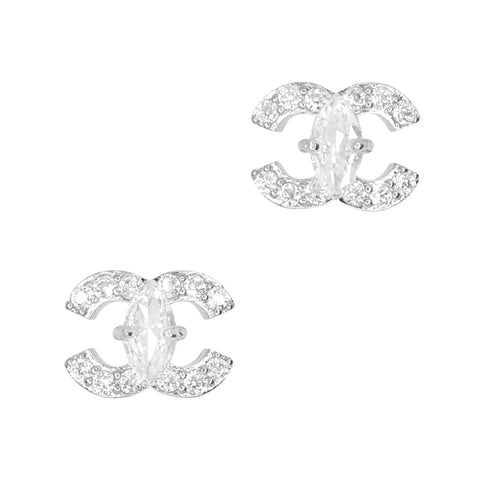 Daily Charme Nail Art | Embellished Coco Zircon Charm Silver