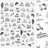 Chic Nail Art Sticker / Selfie Queen Summer Hot Princess Boss Slaying