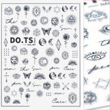 Chic Nail Art Sticker / Mystical Elements / Black Sun Eye Moon Tattoo Elements