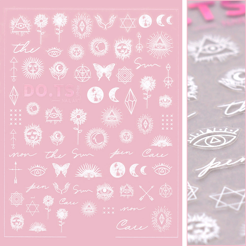 Chic Nail Art Sticker / Mystical Elements / White Chic Nail Art Sticker / Mystical Elements / White
