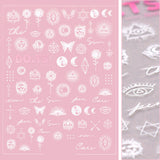 Chic Nail Art Sticker / Mystical Elements / White