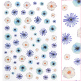 Daily Charme Floral Nail Art Sticker / Blue Blooms Daisy Cosmo Flowers