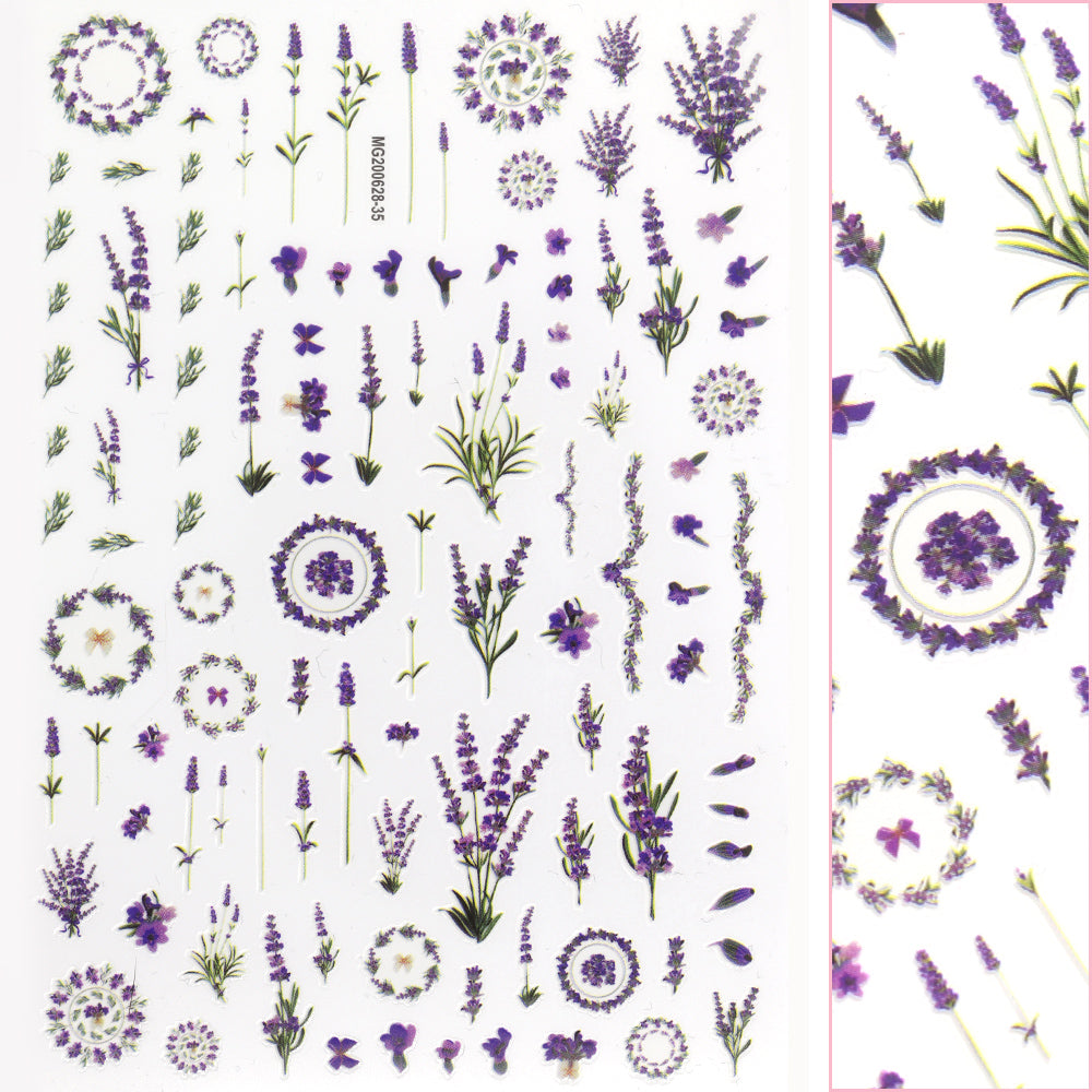 Floral Nail Art Sticker / Provence Lavender Daily Charme Floral Nail Art Sticker / Provence Lavender Purple Flower