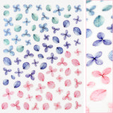 Floral Nail Art Sticker / Colorful Hydrangea Green Blue Purple Pink