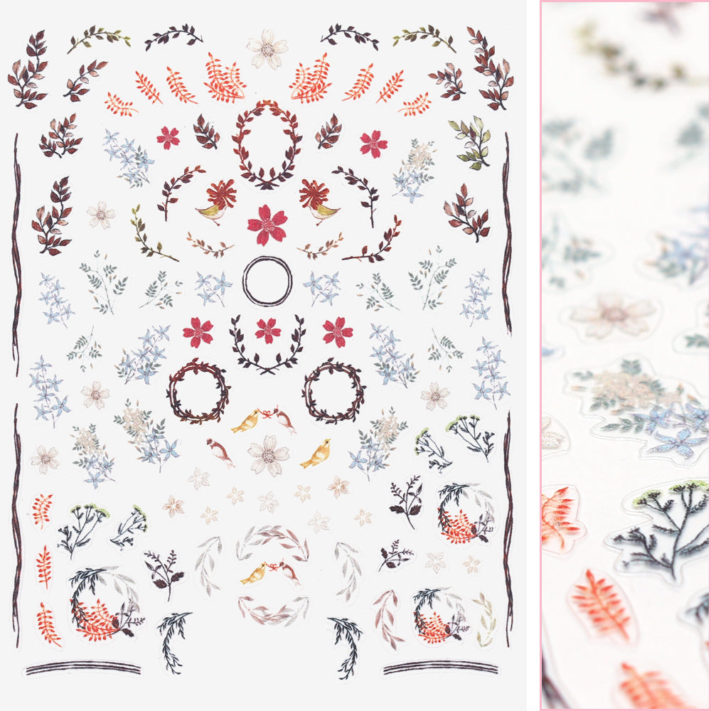 Floral Nail Art Sticker / Autumn Wreath Floral Nail Art Sticker / Autumn Wreath Fall
