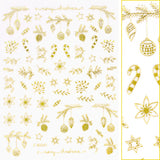 Gold Christmas Nail Art Sticker / Holly Jolly Garland Poinsettia