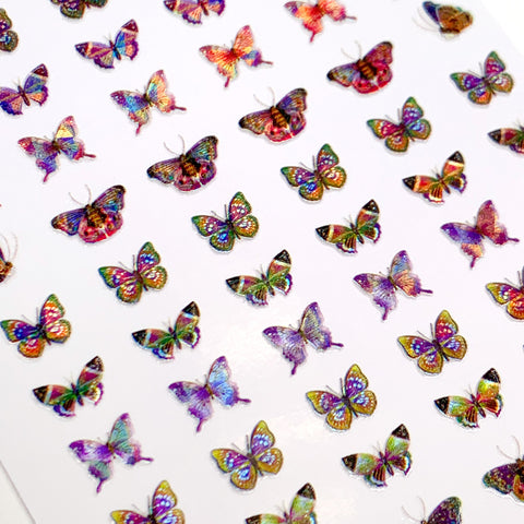 Holographic Butterfly Nail Art Sticker / Kaleidoscope Rainbow