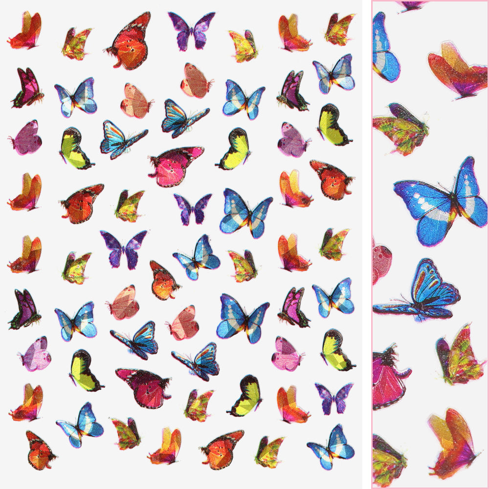 Holographic Butterfly Nail Art Sticker / Vibrant Holographic Butterfly Nail Art Sticker / Vibrant Blue Lucky