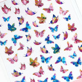 Holographic Butterfly Nail Art Sticker / Peacock Turquoise Blue