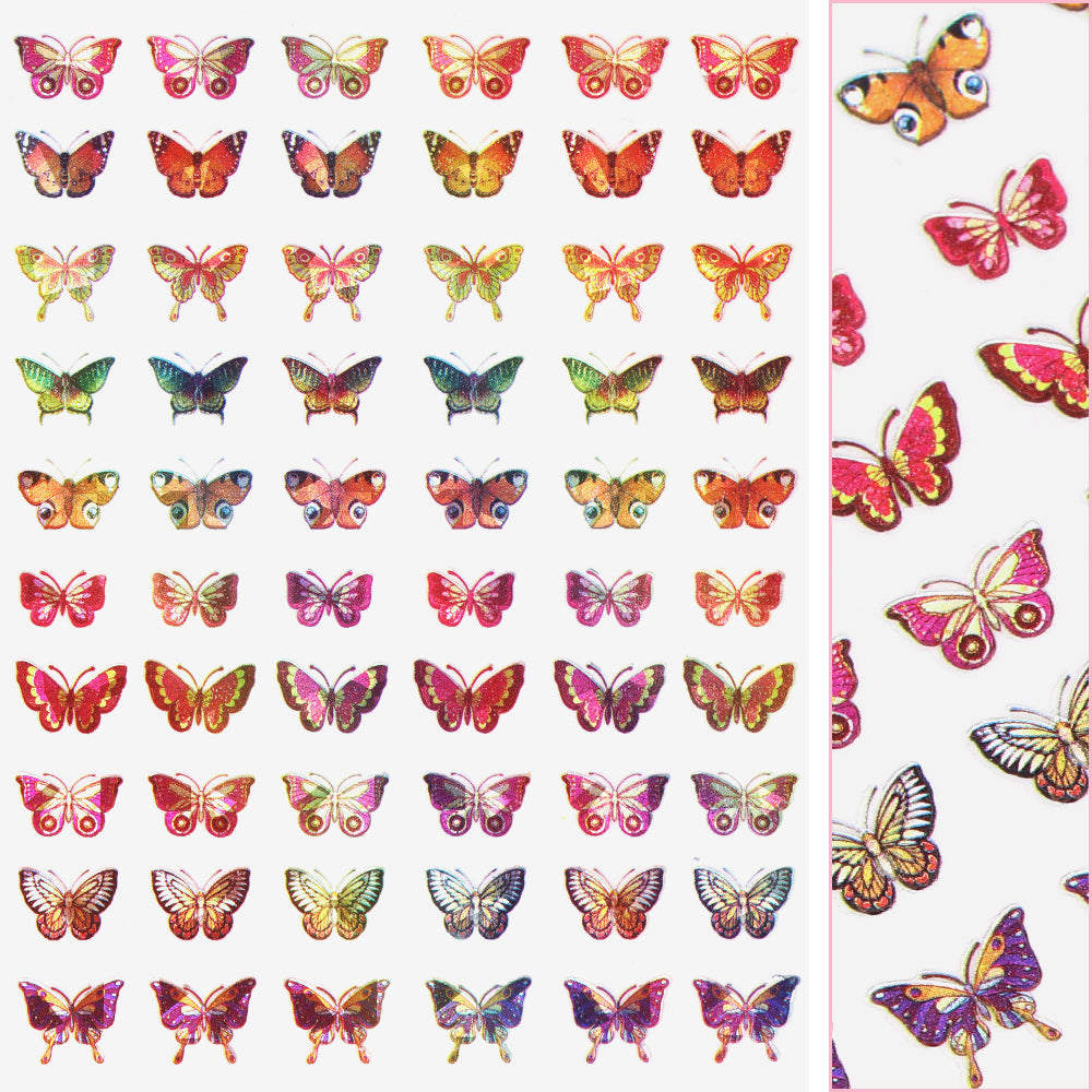 Holographic Butterfly Nail Art Sticker / Eclipse Holographic Butterfly Nail Art Sticker / Eclipse Red Gold